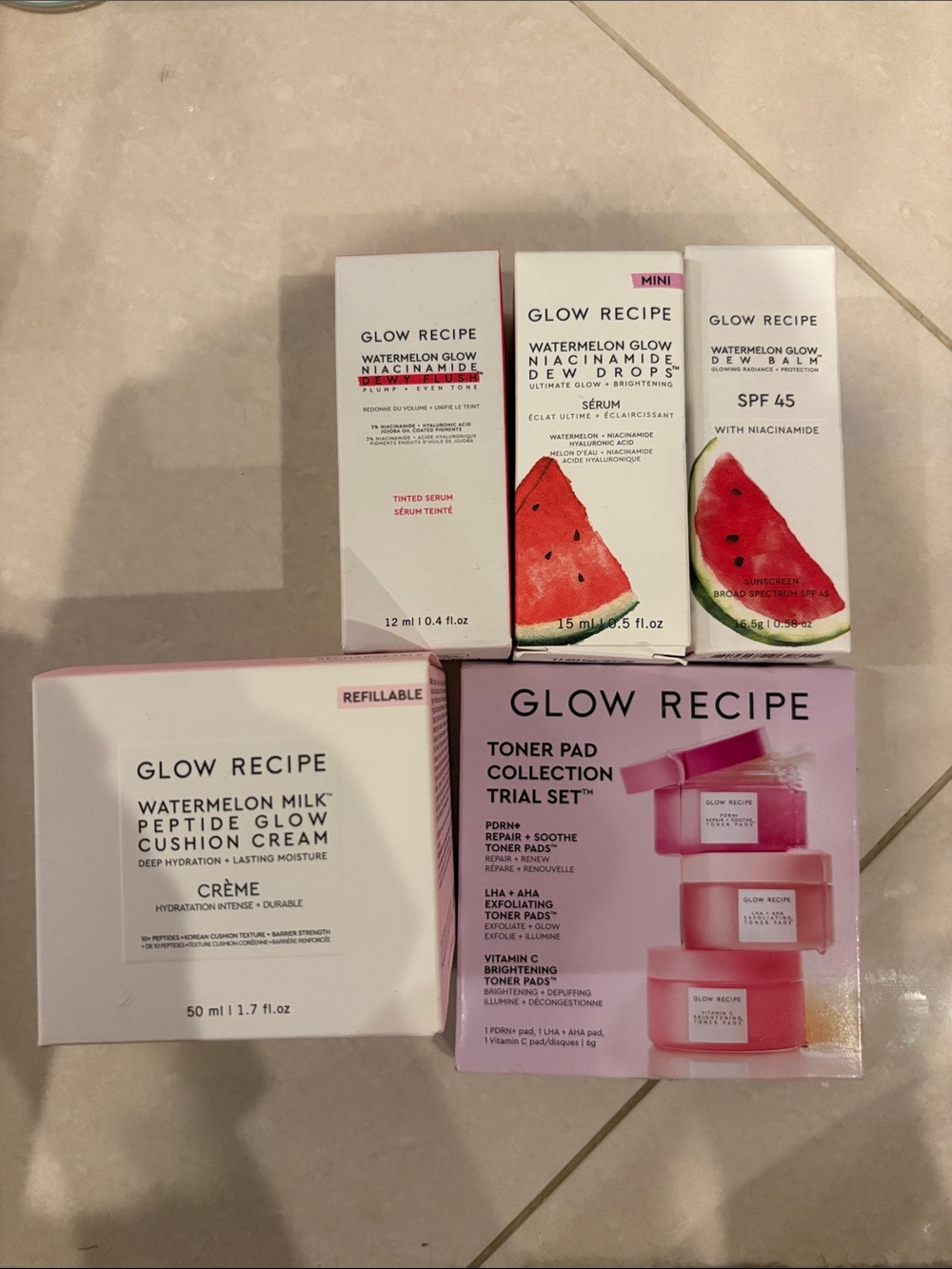 Glow Recipe Watermelon Glow Dew Drops SPF 45 & Skincare Set - Pink